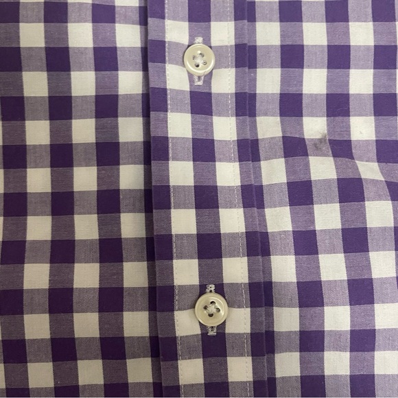 Polo Ralph Lauren Button Down Long Sleeve Shirt XL Purple Gingham Checkered - Picture 9 of 10